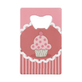 Roze cupcake-ontwerp creditkaart flessenopener (Voorkant)