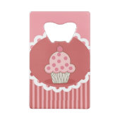 Roze cupcake-ontwerp creditkaart flessenopener (Achterkant)