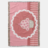 Roze cupcake-ontwerp deken (Voorkant Verticaal)