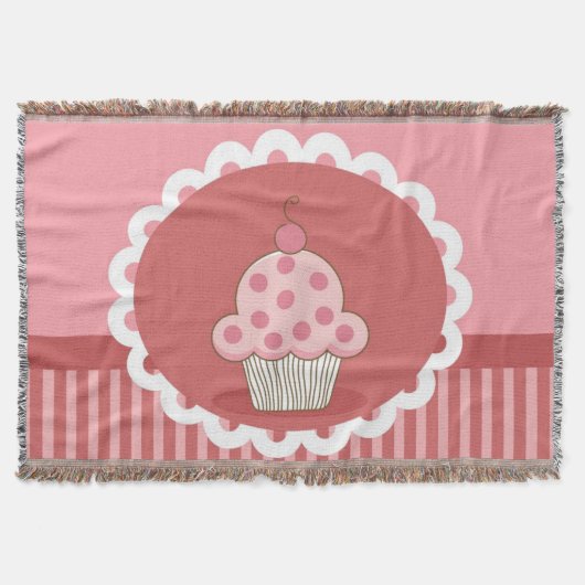 Roze cupcake-ontwerp deken (Voorkant)