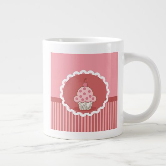 Roze cupcake-ontwerp grote koffiekop (Rechts)