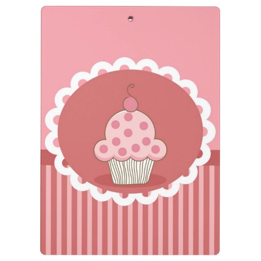 Roze cupcake-ontwerp klembord (Achterkant)