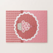 Roze cupcake-ontwerp legpuzzel (Horizontaal)