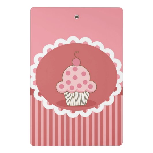 Roze cupcake-ontwerp mini klembord (Achterkant)
