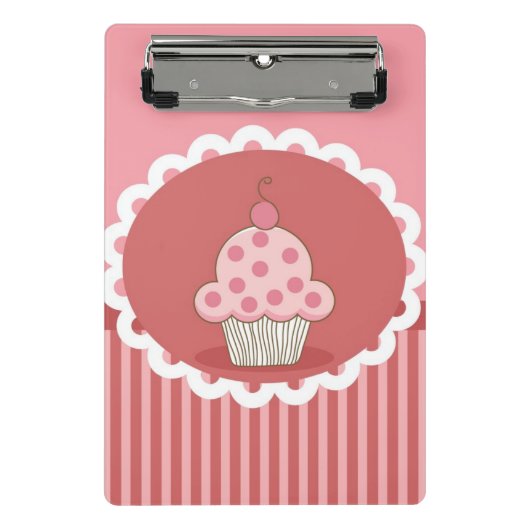 Roze cupcake-ontwerp mini klembord (Voorkant)