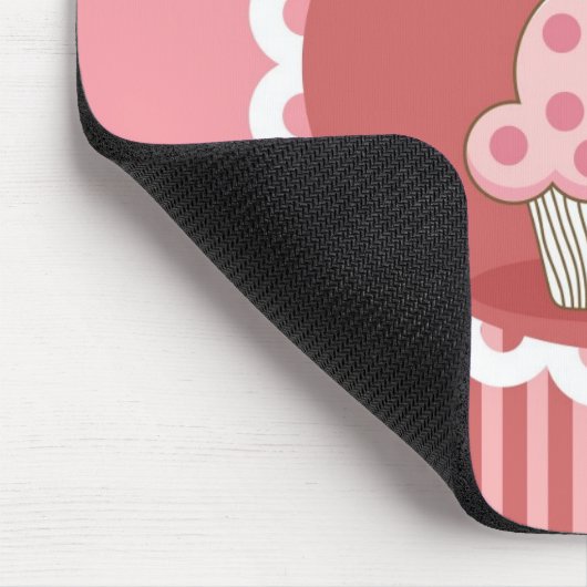 Roze cupcake-ontwerp muismat (Hoek)
