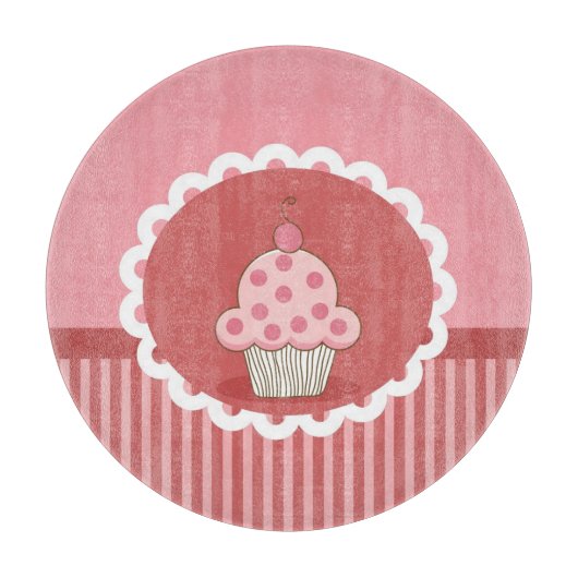 Roze cupcake-ontwerp snijplank (Voorkant)