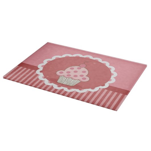 Roze cupcake-ontwerp snijplank (Hoek)