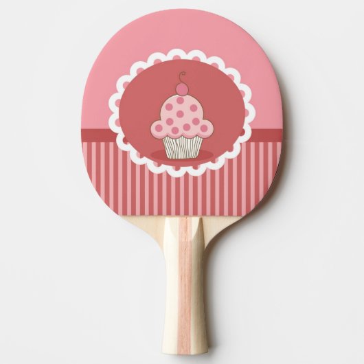 Roze cupcake-ontwerp tafeltennisbatje (Voorkant)