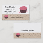 Roze Cupcake Ontwerp Visitekaartje (Voorkant / Achterkant)