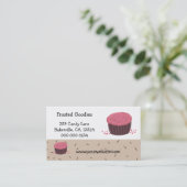 Roze Cupcake Ontwerp Visitekaartje (Staand voorkant)