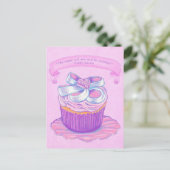 Roze Cupcake op Bord 2~ Briefkaart van de Manuscri (Staand voorkant)