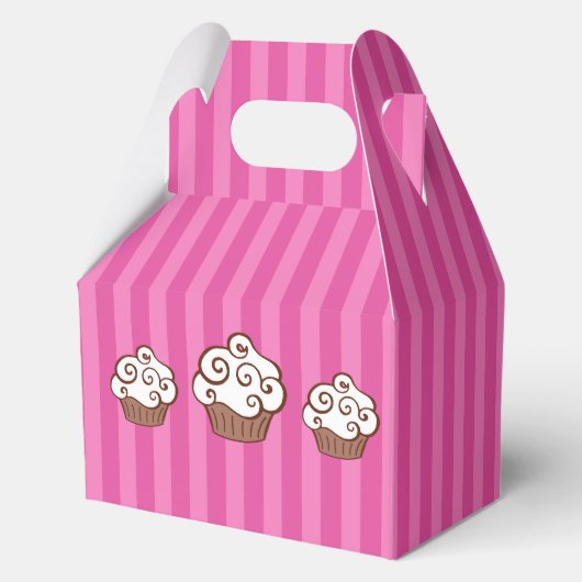 Roze Cupcake Party Favor Gift Box Bedankdoosjes (Voorkant)