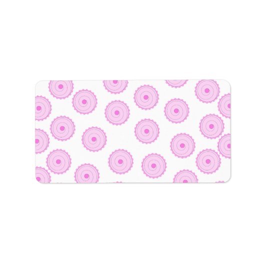 Roze Cupcake Patroon. Etiket (Voorkant)