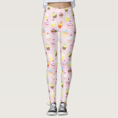 Roze Cupcake Patroon Leggings (Voorkant)