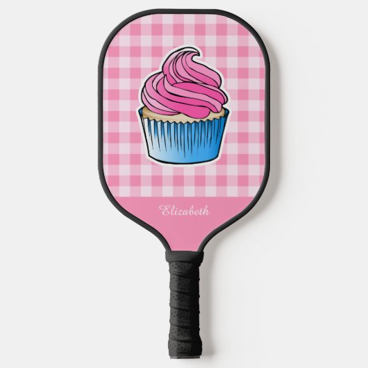 Roze Cupcake Pickleball Paddle (Voorkant)