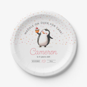 Roze cupcake pinguïn meisje birthdayPaper Bord