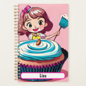 Roze cupcake Planner met diameter (Voorkant)