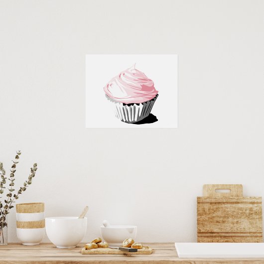 Roze cupcake poster (Keuken)