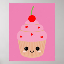 Roze Cupcake Print, Zoete Kamer Decoratie, Mooie C Poster