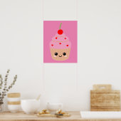 Roze Cupcake Print, Zoete Kamer Decoratie, Schatti Poster (Keuken)