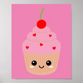 Roze Cupcake Print, Zoete Kamer Decoratie, Schatti Poster