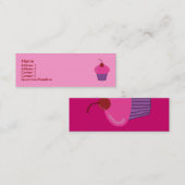 Roze cupcake profiel kaarten mini visitekaartje (Voorkant / Achterkant)