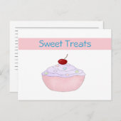 Roze cupcake Recipcard Briefkaart (Voorkant / Achterkant)