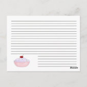 Roze cupcake Recipcard Briefkaart (Achterkant)