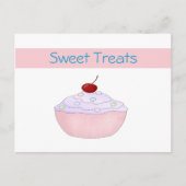 Roze cupcake Recipcard Briefkaart (Voorkant)