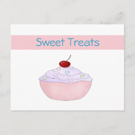 Roze cupcake Recipcard Briefkaart