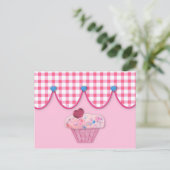 Roze cupcake Recipcard Briefkaart (Staand voorkant)