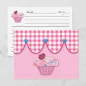 Roze cupcake Recipcard Briefkaart (Voorkant / Achterkant)