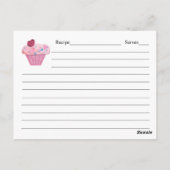 Roze cupcake Recipcard Briefkaart (Achterkant)
