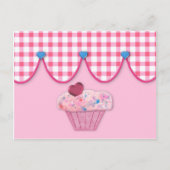 Roze cupcake Recipcard Briefkaart (Voorkant)