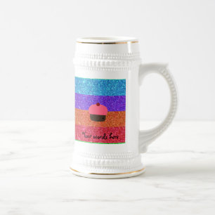 Roze cupcake regenboogliter bierpul