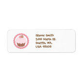 Roze Cupcake retour adres label (Voorkant)