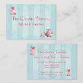 Roze Cupcake Roos Visitekaartje Robins Egg (Voorkant / Achterkant)