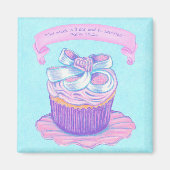 Roze CupCake Scriptmagneet Magneet (Voorkant)