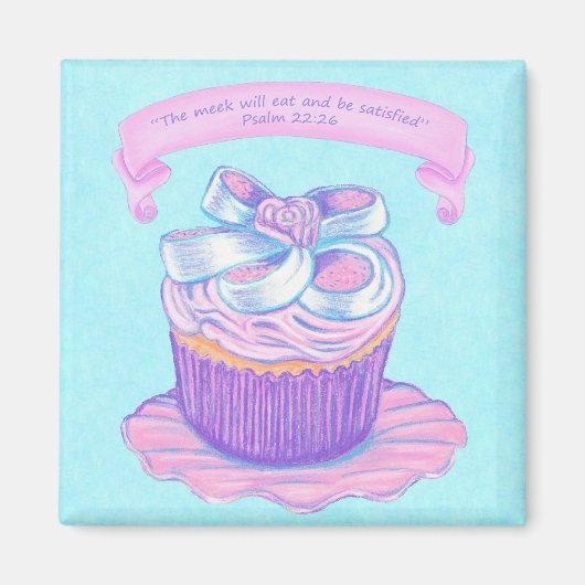 Roze CupCake Scriptmagneet Magneet (Voorkant)