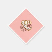 Roze cupcake servetten (Hoek)