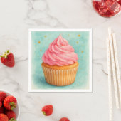 Roze Cupcake Servetten. Servet (Insitu)