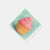 Roze Cupcake Servetten. Servet (Hoek)