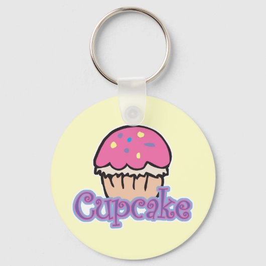 Roze Cupcake Sleutelhanger (Voorkant)