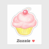 Roze Cupcake Sticker (Vel)
