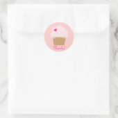 Roze cupcake-Sticker Ronde Sticker (Tas)