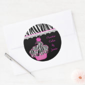 Roze cupcake-Sticker Ronde Sticker (Envelop)