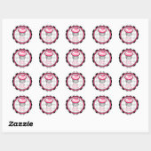 Roze Cupcake Sticker - Zwart Argyle (Vel)