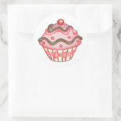Roze Cupcake Stickers (Tas)