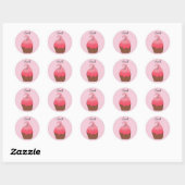 Roze Cupcake - stickers (Vel)